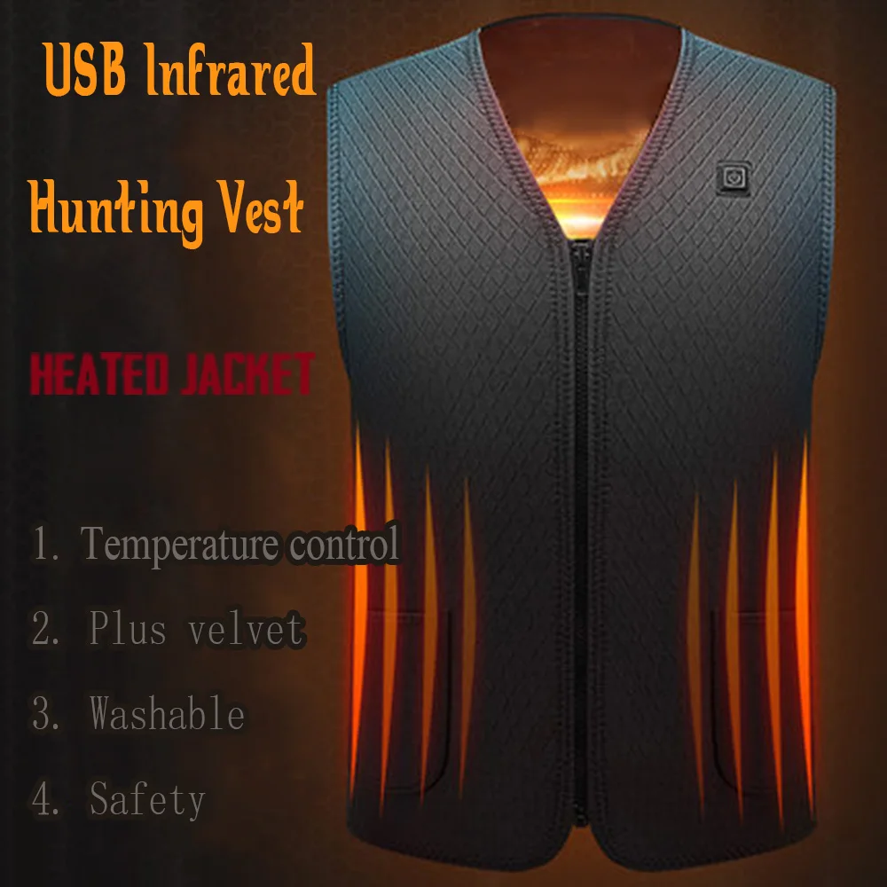 

Hiking Heating Vest Jacket Electric Gilet Chauffant USB Heater Mens Heated Jackets And Vests Veste Chauffante Thermal Outdoor