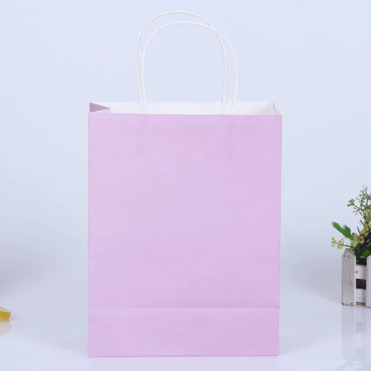 Крафт-вечерние подарочные пакеты с ручкой переработке магазин грабить мешок 8,27*6*3 дюймов одежда для свадьбы, дня рождения подарок посылка Сумки - Цвет: Light Purple