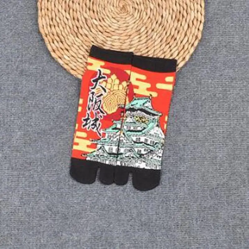 1 пара, носки унисекс в японском стиле с двумя пальцами, хлопковые носки с пальцами, сумка на ногу, Короткие хлопковые носки в стиле самурая, AAA0599 - Цвет: Design 19
