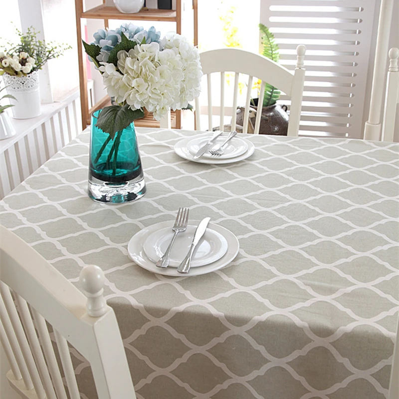 Christmas Tablecloth Comfortable Linen Simple Pattern Washable Lace Table Cloth for Coffee Dinner W