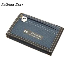 KUDIAN BEAR boys Wallet Short Designer Men Wallets Zipper Coin Purse Card Holder For Teenager BID047