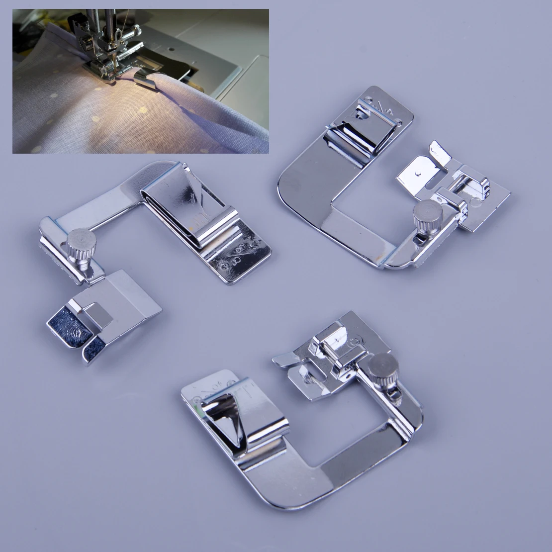 

LETAOSK Domestic Sewing Machine Parts Snap On Rolled Hemmer Hem Foot 6290-4 6290-6 6290-8 Fit for Singer Janome Brother Juki