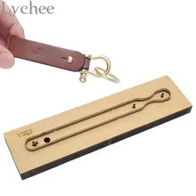 Lychee DIY Key Ring Template Knife Punch Tool Leather Craft Cutter Handmade Key Chain Jewelry Making Tool