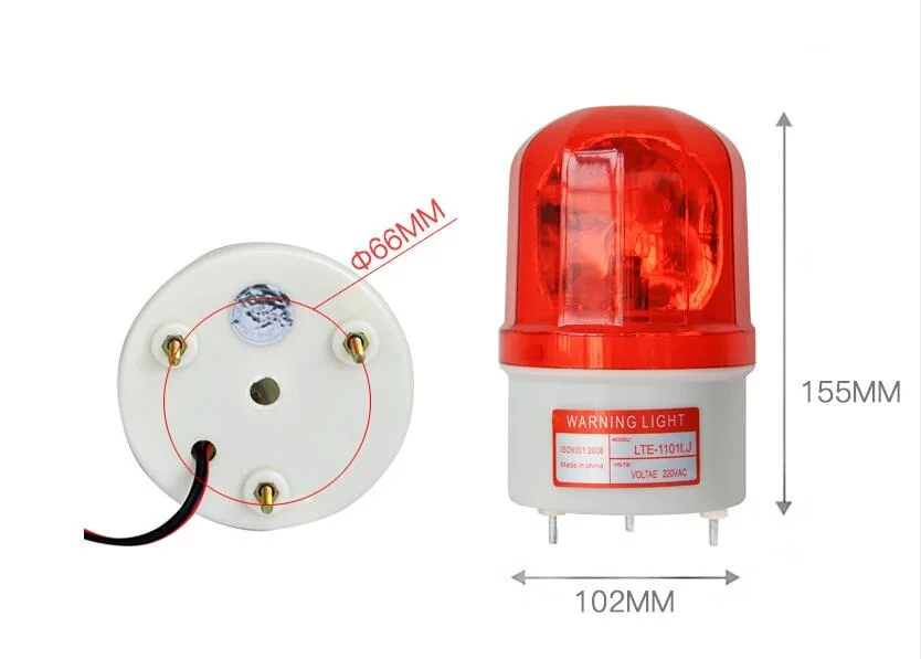 Crediri 220 V Laute Alarmsirene für den Außenbereich, 120 dB Alarmsirene, Rote Motor-LED-Sirene