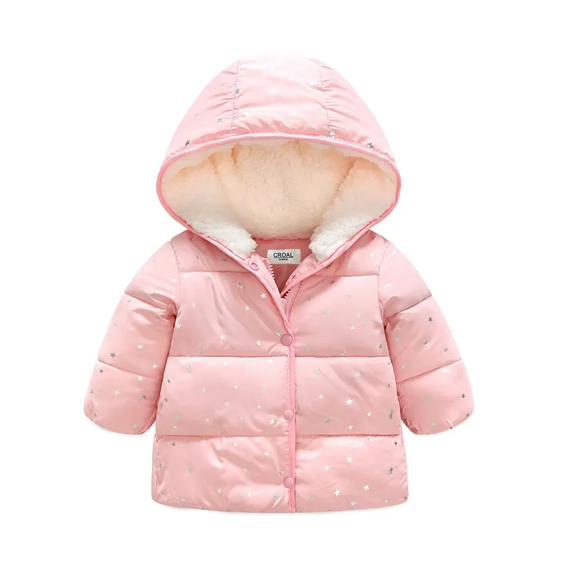 CROAL CHERIE 80-120cm Warm Fleece Hat Baby Winter Jacket And Coat For Boys Velvet Cotton Padded Hooded Kids Girls Jacket  (9)