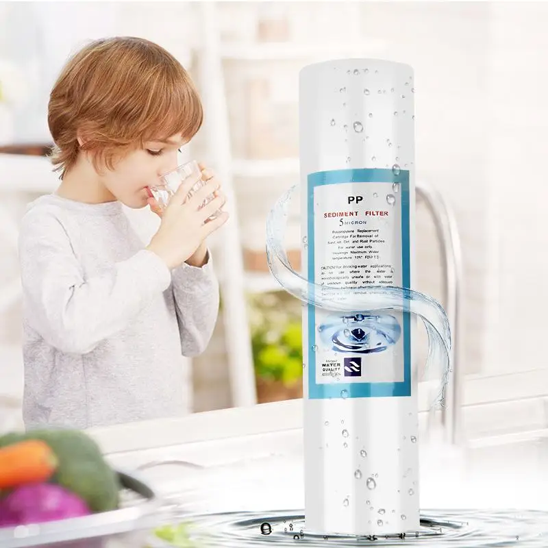 

10Pcs 1 Micron Polypropylene Sediment Water Filter Replacement Cartridge Reverse Osmosis PP Cotton Filter 100g
