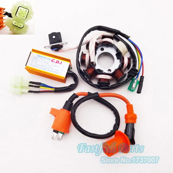 

Magneto Stator Racing Ignition Coil AC CDI Box For GY6 125cc 150cc ATV Moped Scooter Motorcycle Motocross Pit Dirt Bikes