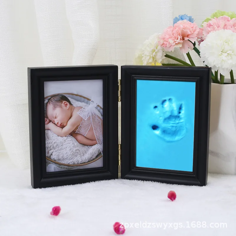 

Photo Frame Set with Cover Two Fold Handprint Mud Set Baby Hand and Foot Prints