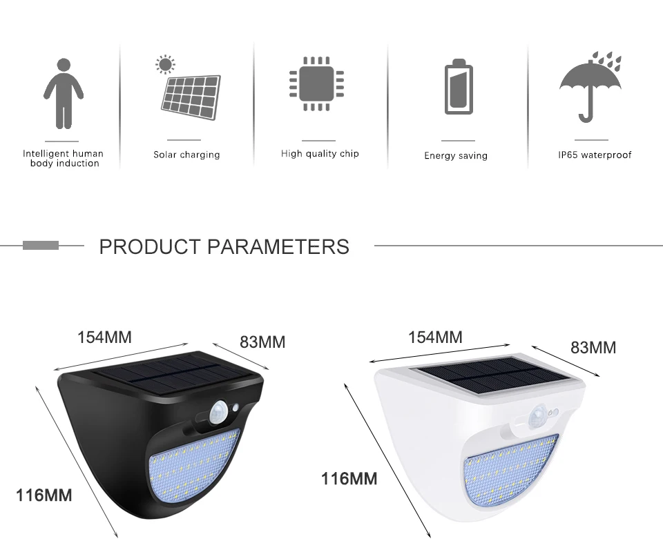 Solar Garden Light LED Solar Lamp Motion Sensor Waterproof Outdoor Lighting Decoration Street Lights Security Wireless Wall Lamp (2)
