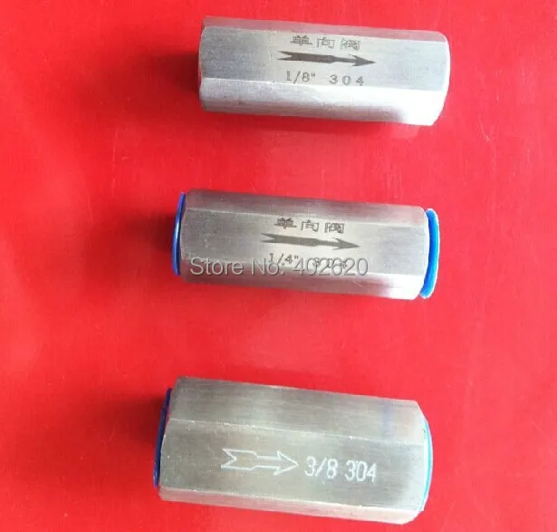 

2pcs/lots, free shipping, 1/2" thread KSA-04 stainless steel one way valve, non return check valve, pneumatic type