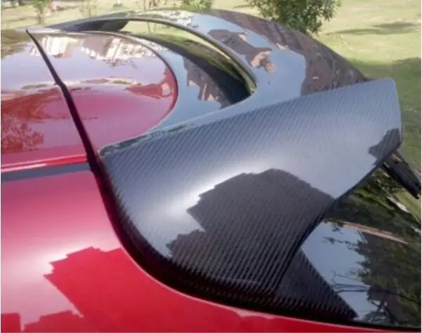 

JIOYNG Carbon Fiber CRA REAR WING TRUNK LIP SPOILERS FIT FOR MAZDA 3 Axela Hatchback 2014 2015 2016 2017 2018( Double Spoiler)