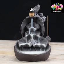 20 шт. конусов бесплатно Тыква и лоту водопад ладан горелка подставка для ароматических палочек курильница фиолетовая глина Арома дым обратная подсветка домашний декор