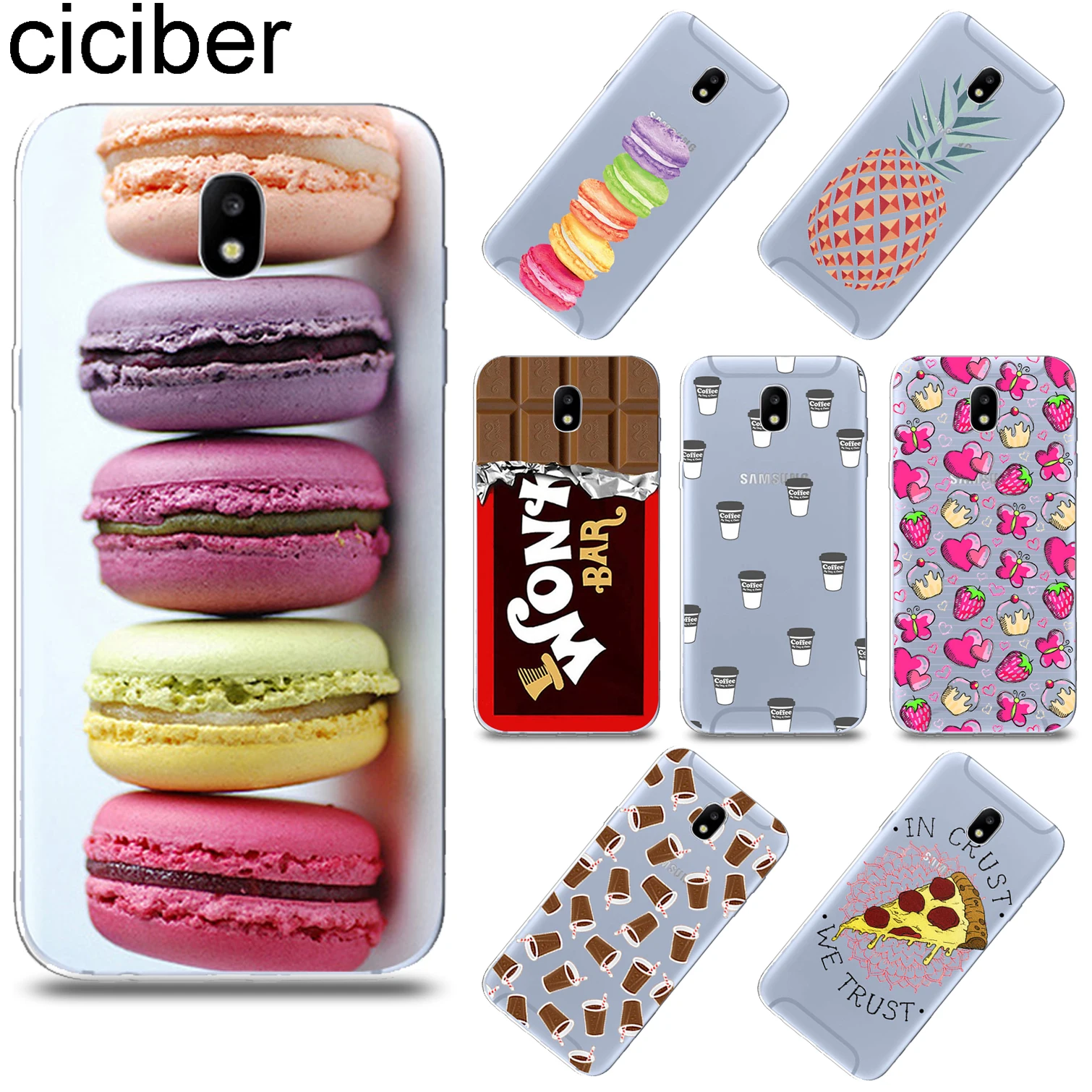 

ciciber Burger Coffee Cover for Samsung Galaxy J6 J5 J8 J7 J4 J3 J2 J1 Pro Core Prime mini Plus 2016 2017 2018 Soft Phone Case