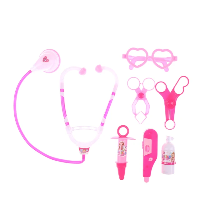 Stethoscope Children Pretend Play Doctor Nurse Toy Set Portable Suitcase Medical Kit Kids Educational Role Play Classic Toys 6