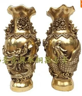 

Bronze statue copper vase lucky Ruyi decoration gift a pair of Large