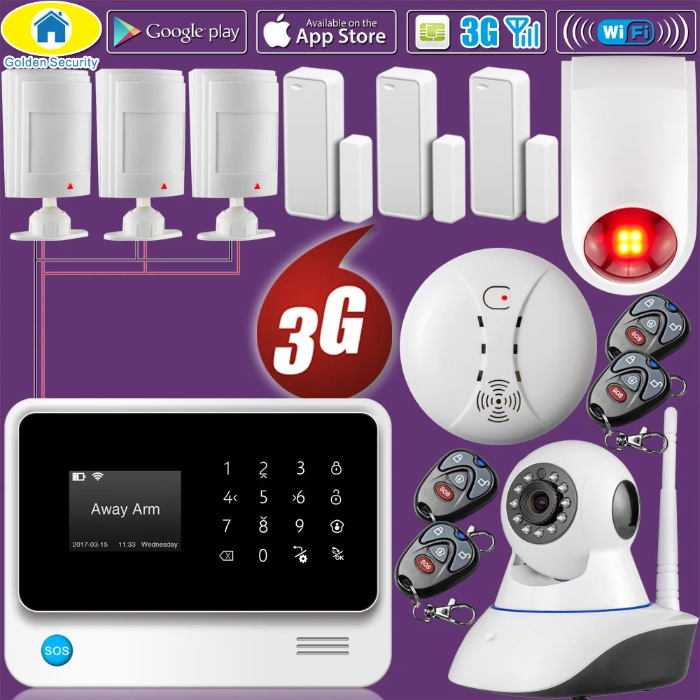 

Towode G90B Plus+ 3G GSM WIFI IOS Android APP Control Home Security Smart House Wireless Wired Alarm System