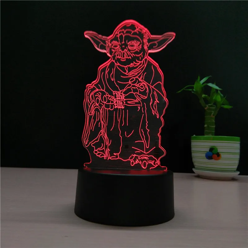 

7 Color Star Wars Lamp 3D Visual Led Night Lights for Kids Touch USB Table Lampara Lampe Baby Sleeping Nightlight