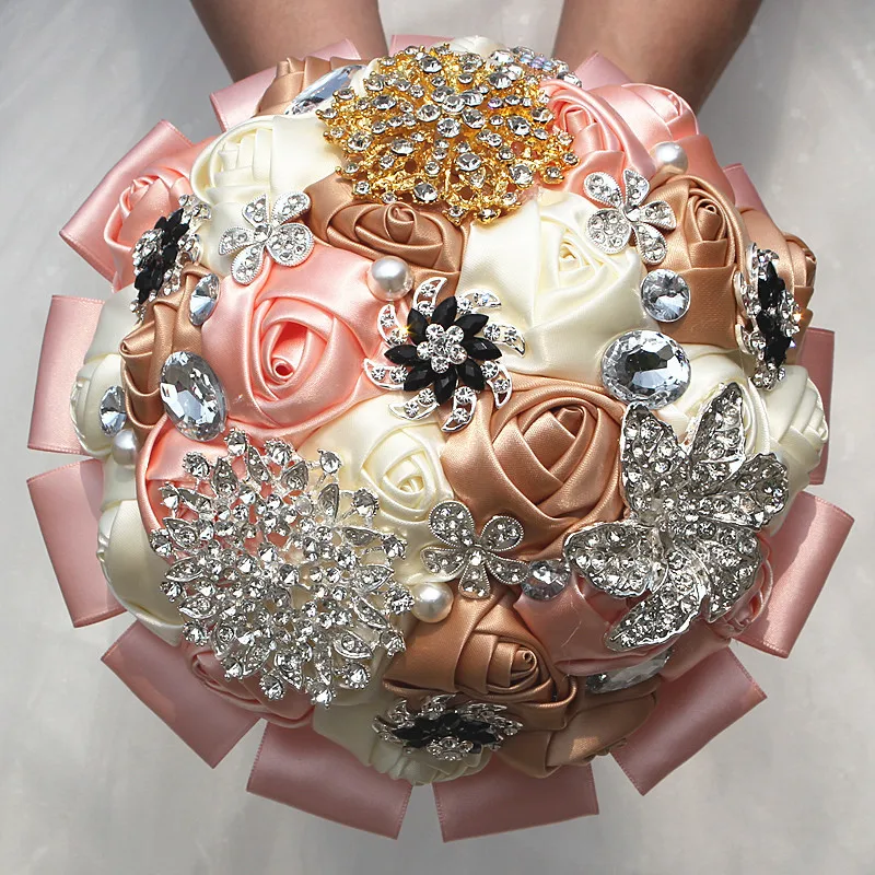 Super Luxury Wedding Bouquet Flowers Crystals Rhinestones Beading