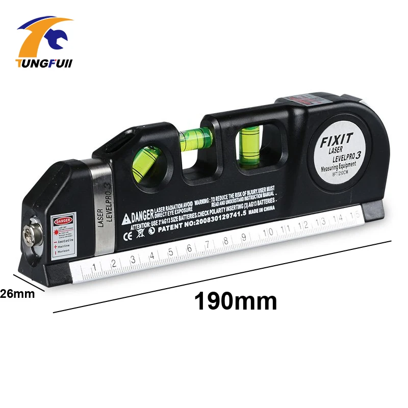 The genuine laser level wire Infrared Cross Line Laser Level Tape Measure 2 5 meter aluminum