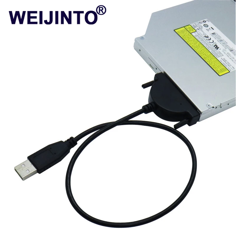 

WEIJINTO USB 2.0 to Mini Sata II 7+6 13Pin Adapter Converter Cable for Laptop CD/DVD ROM Drive