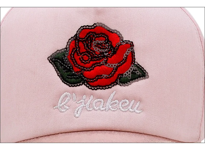 Для женщин Мерсеризованный Snapback шляпа с блестящими пайетками розовый вышивка яркий изогнутый козырек вышитая буква Бейсбол Кепки