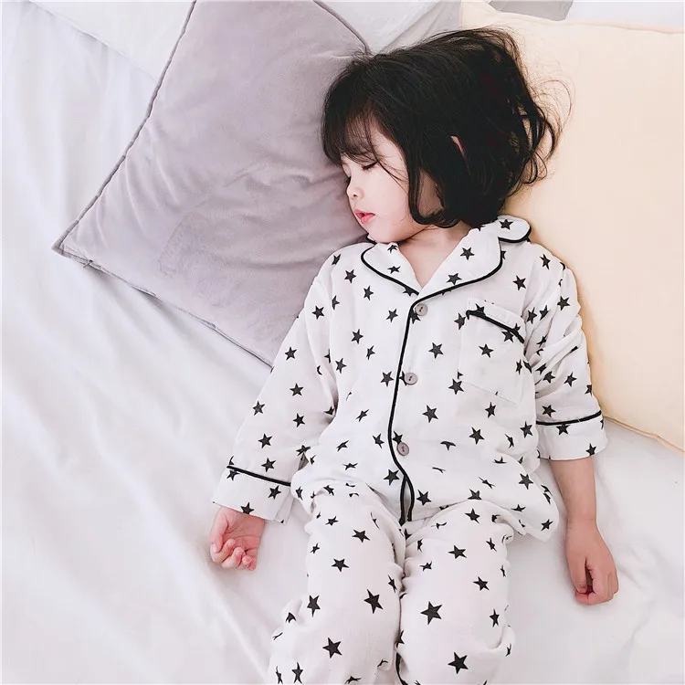 

children's home wear two sets of boys and girls air conditioning suits.