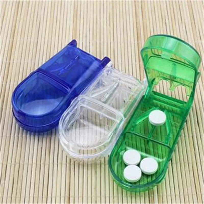 Pill Compartment Box Pill Cutter Splitter Half Storage Medicine Tablet