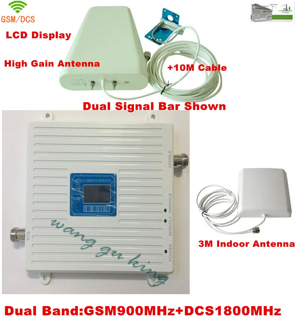 

LCD Display! High Gain GSM 4G Repeater Dual Band mobile phone signal booster GSM 900 dcs 1800 cellular signal repeater amplifier