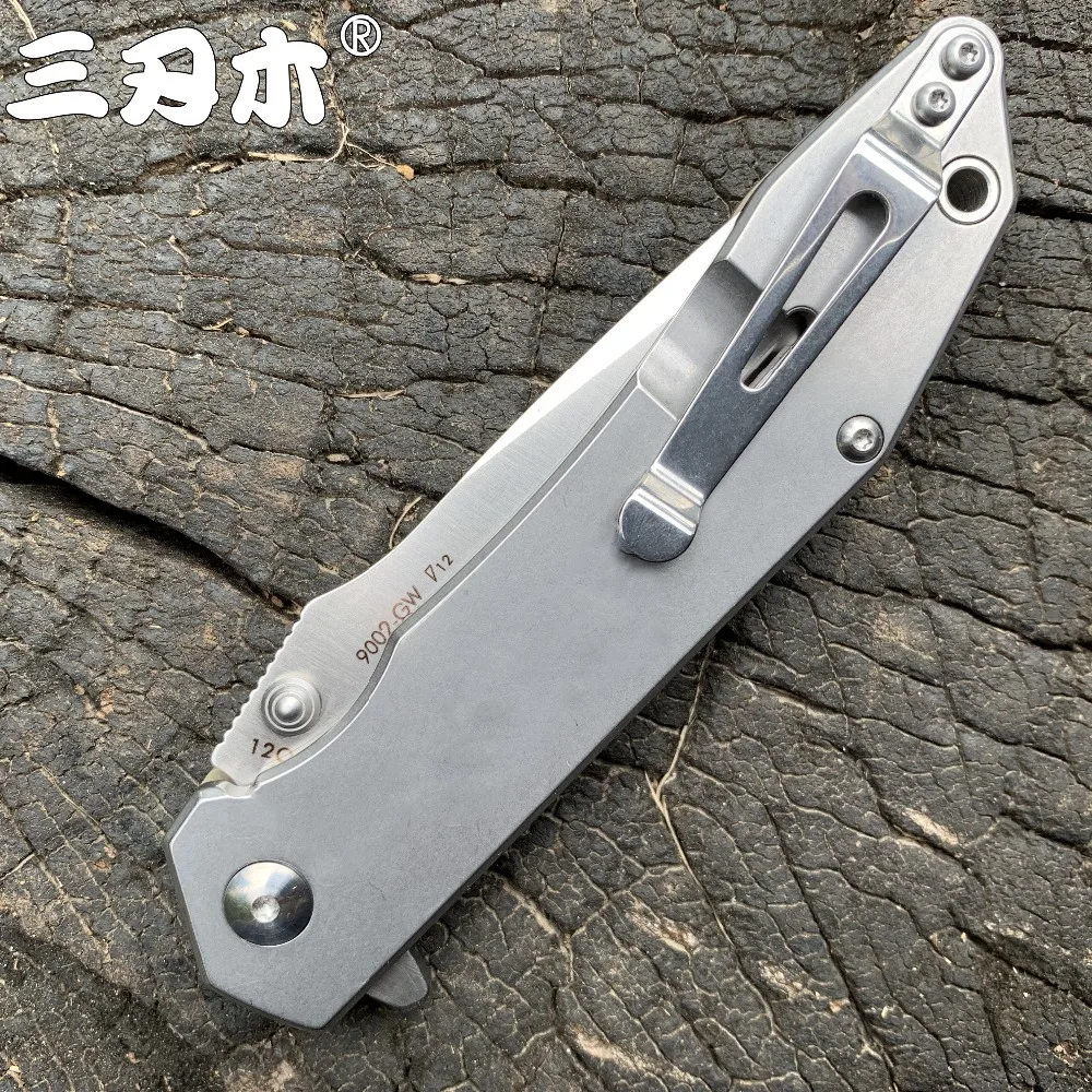 Карманный складной нож Sanrenmu SRM 9002 клинок из нержавеющей стали 12C27 для