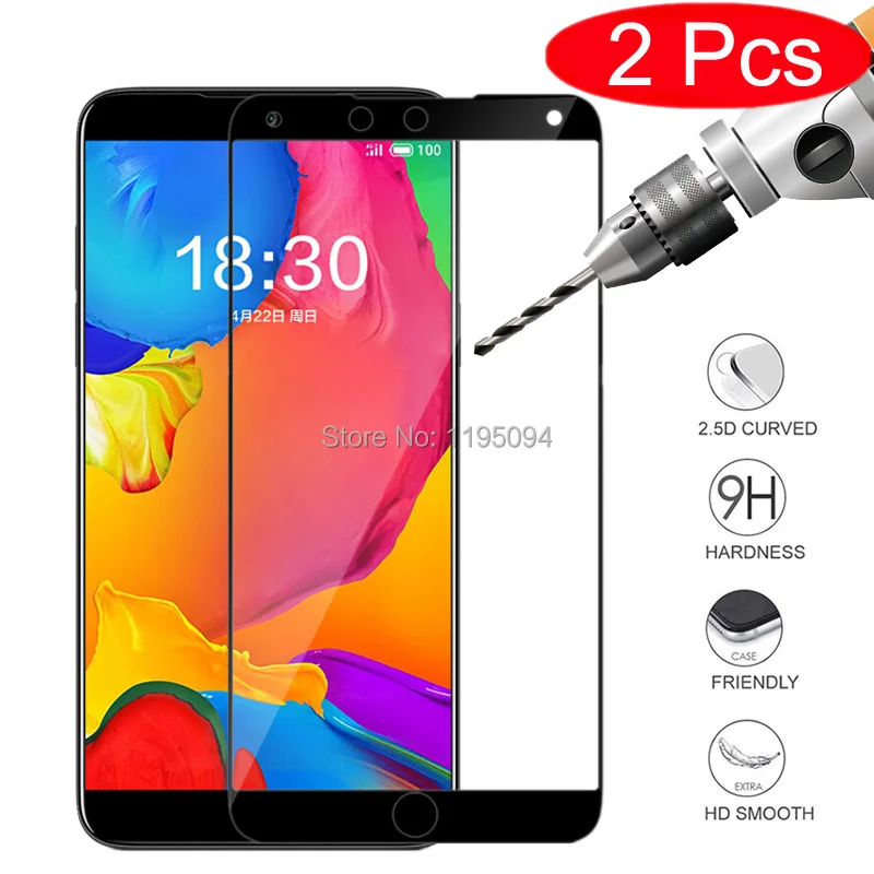 

2Pcs 2.5D 9H Full Cover Ultra-thin Tempered Glass Screen Protector For Meizu 15 Lite Plus Toughened Glass Protective Film
