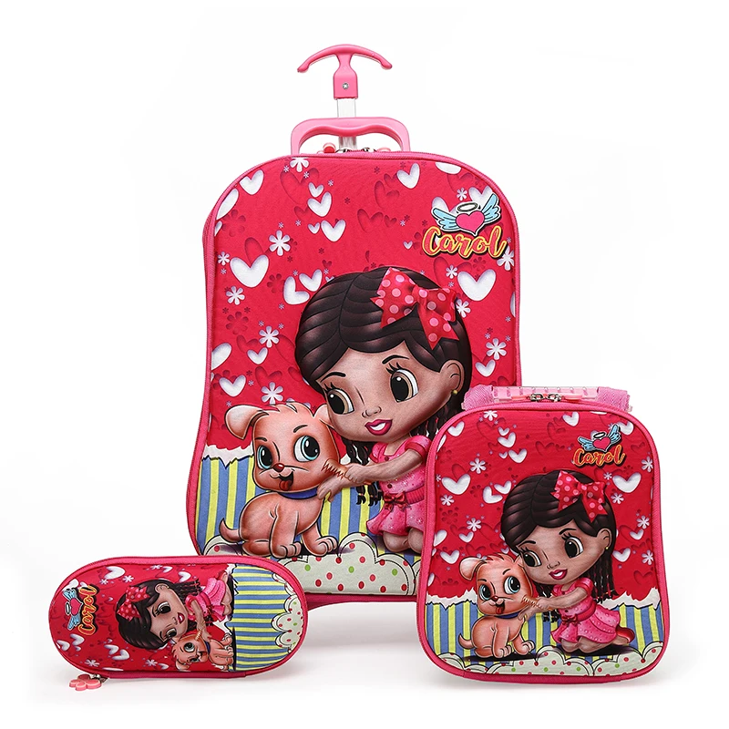 

Kids Rolling Bag 3D Stereo Girl's Boy's Trolley Case Cartoon Children School Mochilas School Bag Kid's Trolley Bags with Wheels