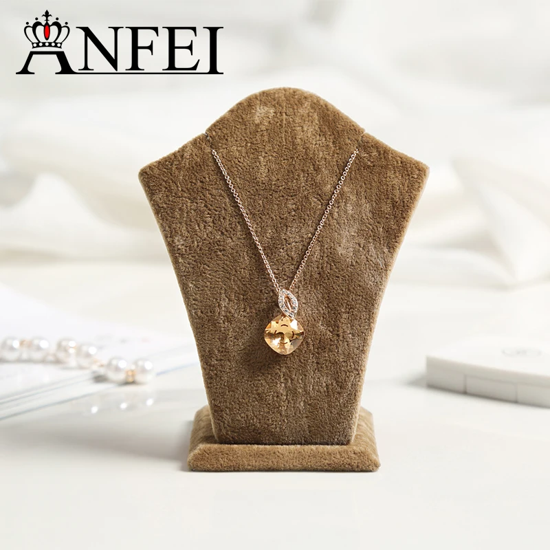 ANFEI новоприбывшие Высокое качество модные светло-коричневый Цепочки и ожерелья наборы для Для женщин Дисплей модели ювелирных изделий