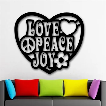 

Wall Stickers Vinyl Decal Love Joy Peace Pacifism Hippie