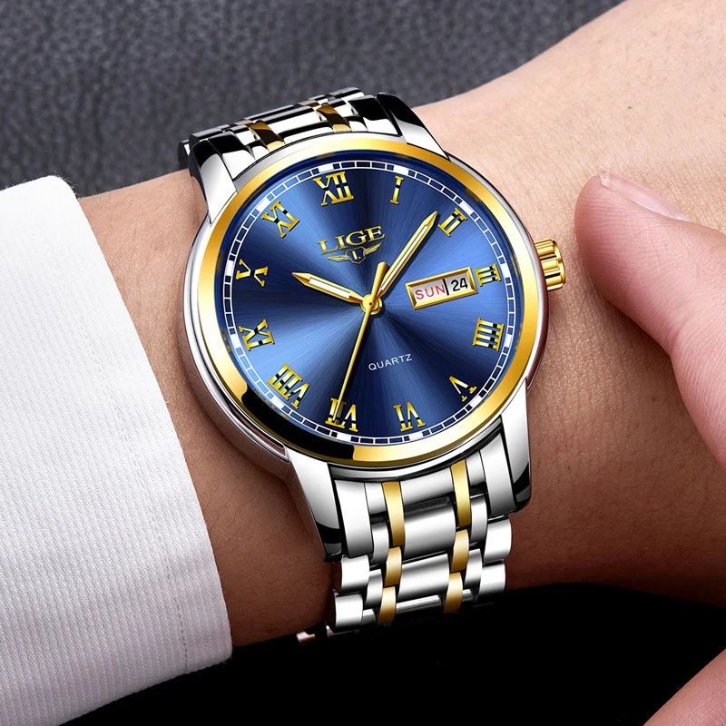 LIGE Mens Watches Top Brand Luxury Male Military Sport Luminous Watch men Business quartz-watch Male Clock Man Relogio Masculino