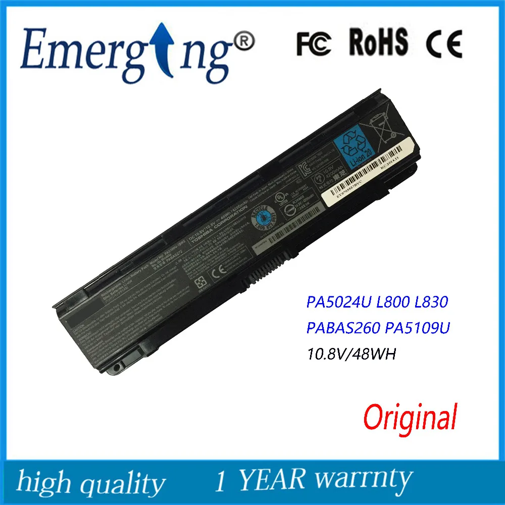 10,8 V 48Wh ноутбук аккумулятор для Toshiba Satellite C855D C55 C50 PA5024U PA5109 L800 L830 PA5024-1BRS PABAS260