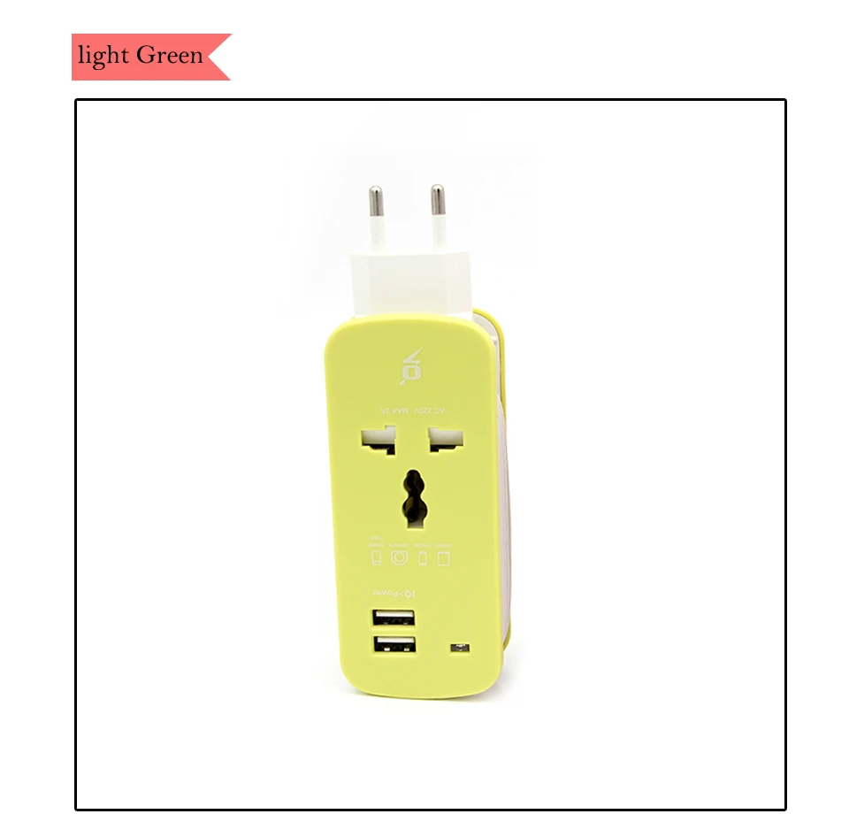 Colorful All in One Universal International Plug Adapter 2 USB Port World Travel Power Charger Adapter Extension Socket (8)