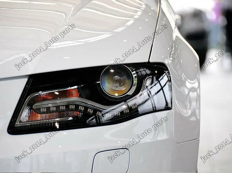 Для Audi A4 B8 прозрачное переднее фары Крышка Комплект линзы для фары 2009 2010 2011 2012
