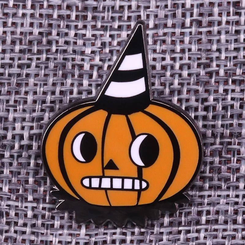 Pumpkin Halloween Enamel Pin Lantern Badge Spoopy Gift