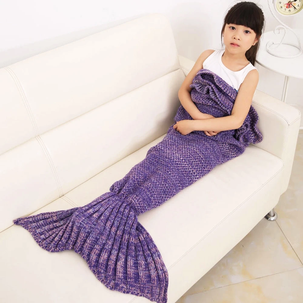 Buy Yarn Knitted Mermaid Tail Blanket Super Soft
