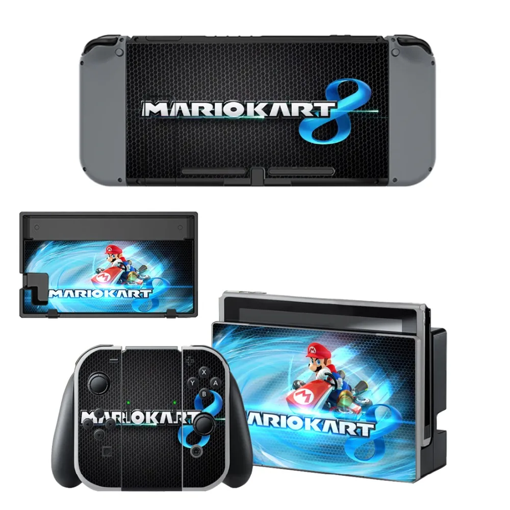 

Mario Kart 8 Deluxe Decal Vinyl Skin Protector Sticker for Nintendo Switch NS Console +Controller + Stand Holder Protective Film
