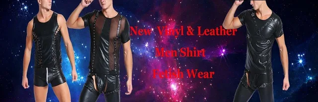 Sexy Men Faux Leather Bodysuit Exotic Fetish Bondage Restraint Lingerie Black Fantasy Gay Jumpsuit Teddy Vinyl Sex Underwear -