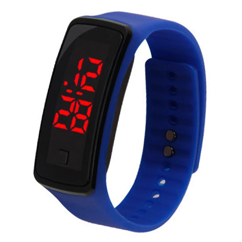Топ продаж, наручные часы унисекс, модные мужские силиконовые яркие цвета, светодиодный спортивный браслет, сенсорные цифровые наручные часы для студентов - Цвет: dark blue