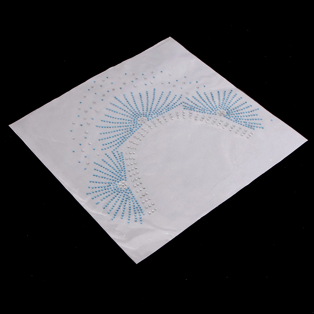 Floral Neckline Collar Trim Rhinestones Iron on Hot Fix Motif Heat Press Applique Patch