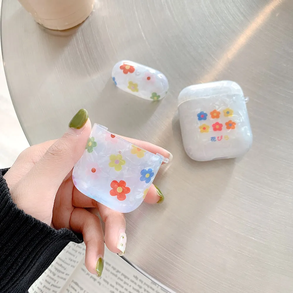 

Silicone Wireless Bluetooth Earphones Case For Apple Airpods Conch Shell Flower Earphone Protective Cover For AirPods Case