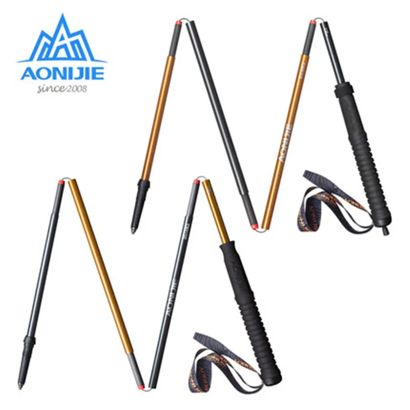 

AONIJIE Folding Running Walking Sticks Ultralight Quick Lock Trekking Hiking Pole Race Carbon Fiber Trail Race Running 4 Section
