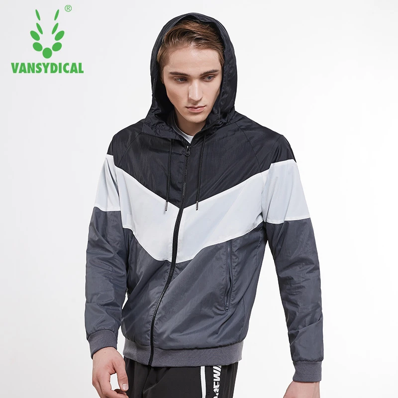 Vansydical Chaquetas deportivas con para hombre, ropa deportiva para correr, prueba de viento, Tops, cortavientos de entrenamiento para Fitness al aire libre, Otoño e Invierno|Chaquetas para running| - AliExpress