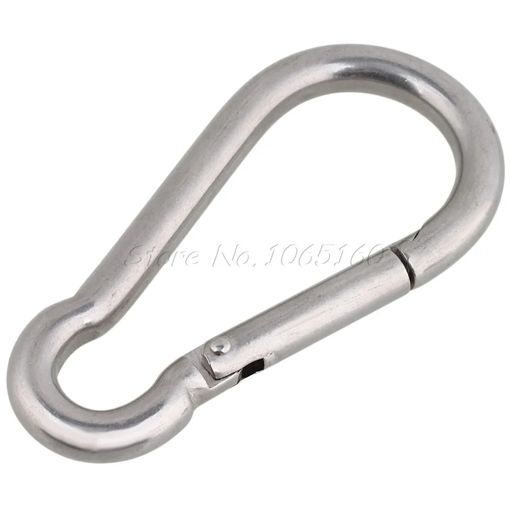 G Silver 140x12mm 304 Stainless Steel Heavy Duty Carabiner Snap Hook Link Tin Hooks from Home
