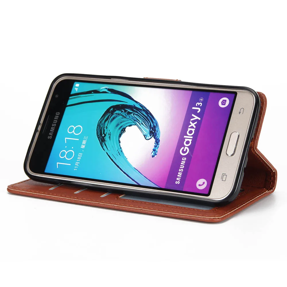 Кожаный чехол для Samsung Galaxy J3 J 3 2016 SM J320FN флип телефона J320 J320H чехлы|Чехлы-книжки| |