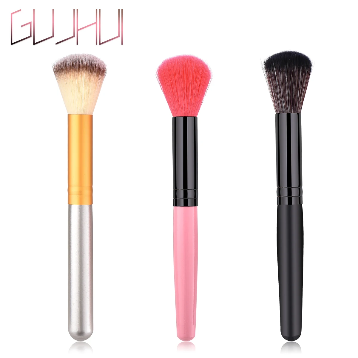 

3 Colors Round Top Makeup Brush Powder Foundation Blush Blusher Blending Contour Highligh Highlighter Soft Cosmetic Brush