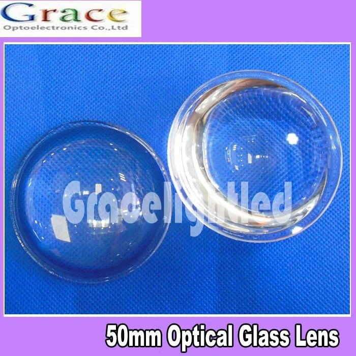 2pcs 50mm High Power LED convex lens condenser lens free shippingin